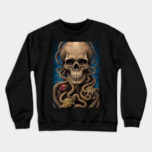 Skull With Gold Ornaments | Gold Skull Artwork | Armored Skull | Dystopian Skull | Skull Wa Crewneck Sweatshirt